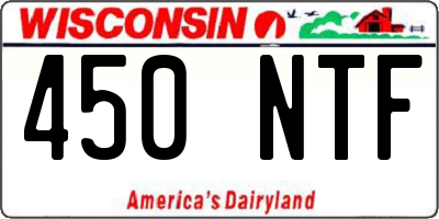 WI license plate 450NTF