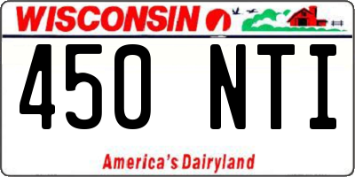 WI license plate 450NTI