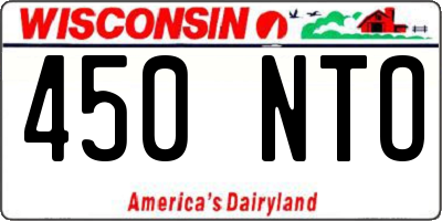 WI license plate 450NTO