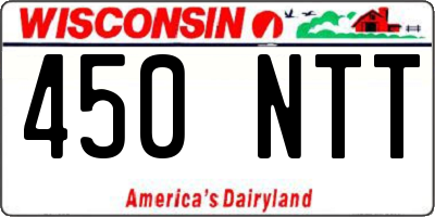 WI license plate 450NTT