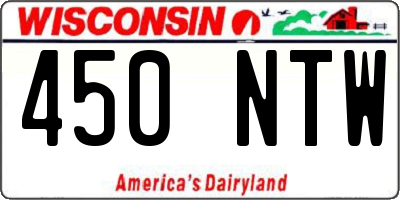 WI license plate 450NTW