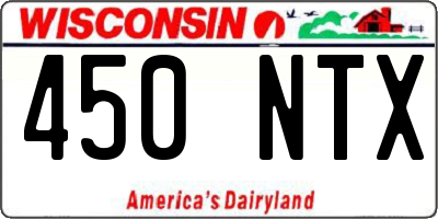 WI license plate 450NTX