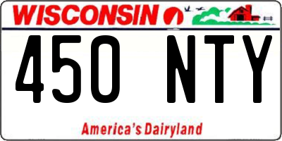 WI license plate 450NTY