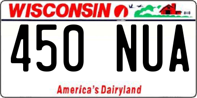 WI license plate 450NUA