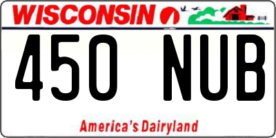 WI license plate 450NUB