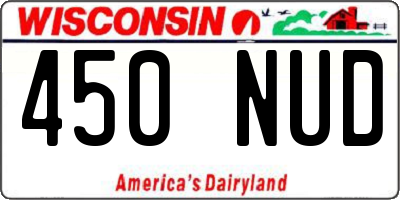 WI license plate 450NUD