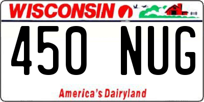 WI license plate 450NUG