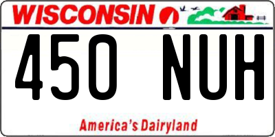 WI license plate 450NUH