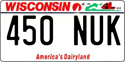 WI license plate 450NUK