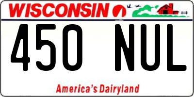 WI license plate 450NUL