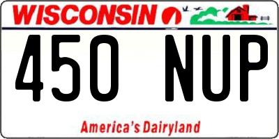 WI license plate 450NUP