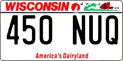 WI license plate 450NUQ