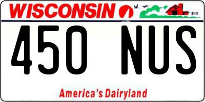 WI license plate 450NUS