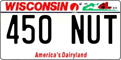 WI license plate 450NUT
