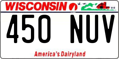 WI license plate 450NUV