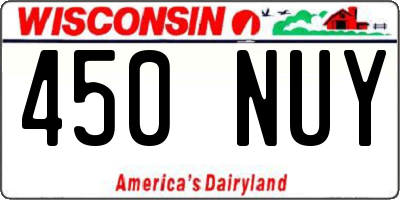 WI license plate 450NUY