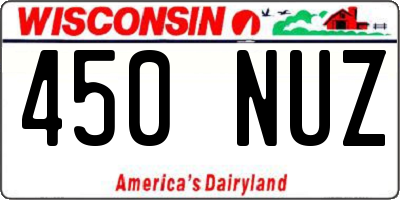 WI license plate 450NUZ