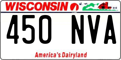 WI license plate 450NVA