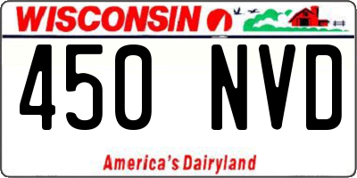 WI license plate 450NVD