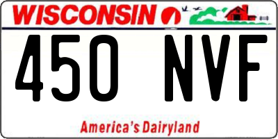 WI license plate 450NVF