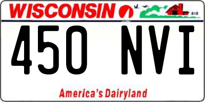 WI license plate 450NVI