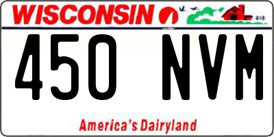 WI license plate 450NVM