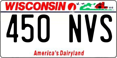 WI license plate 450NVS