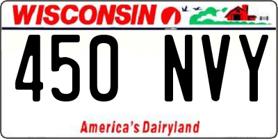 WI license plate 450NVY