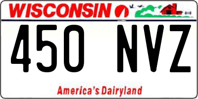 WI license plate 450NVZ