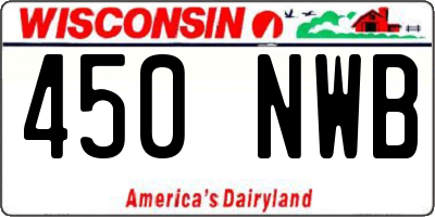 WI license plate 450NWB