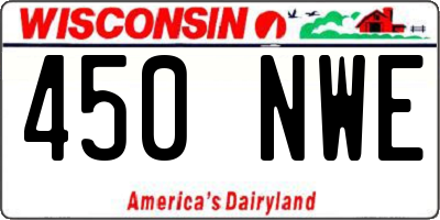WI license plate 450NWE