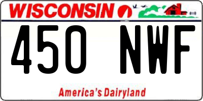 WI license plate 450NWF