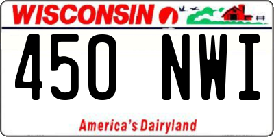 WI license plate 450NWI
