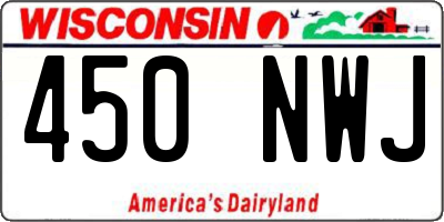 WI license plate 450NWJ