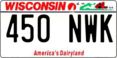 WI license plate 450NWK