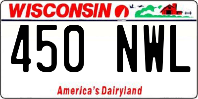 WI license plate 450NWL