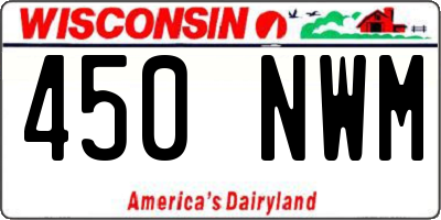 WI license plate 450NWM