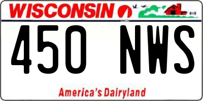 WI license plate 450NWS