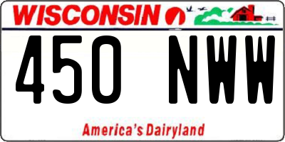 WI license plate 450NWW