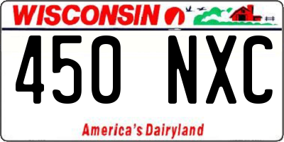 WI license plate 450NXC