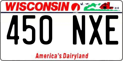 WI license plate 450NXE
