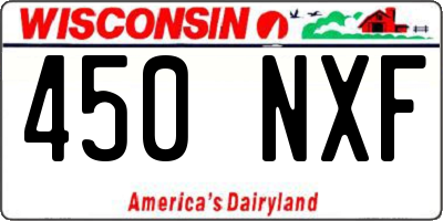 WI license plate 450NXF