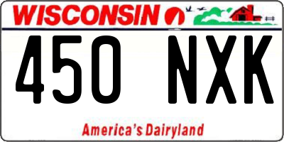 WI license plate 450NXK