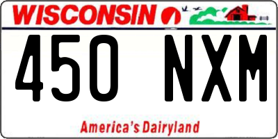 WI license plate 450NXM
