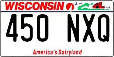 WI license plate 450NXQ