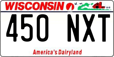 WI license plate 450NXT