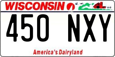 WI license plate 450NXY