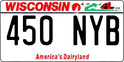 WI license plate 450NYB