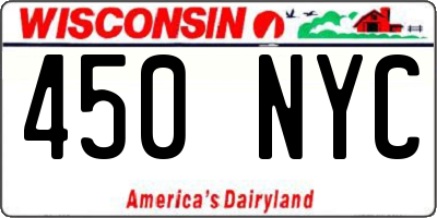 WI license plate 450NYC
