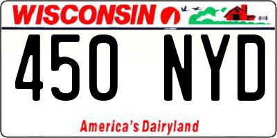 WI license plate 450NYD